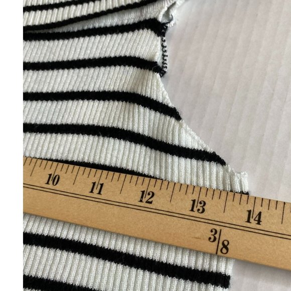 JW Style Womens Black and White Stripe Sleeveless Off Shoulder Knit Top Size XL - Picture 6 of 7